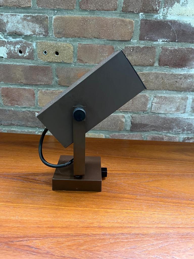 Vintage bruine lamp., Ophalen of Verzenden, Gebruikt, Metaal of Aluminium