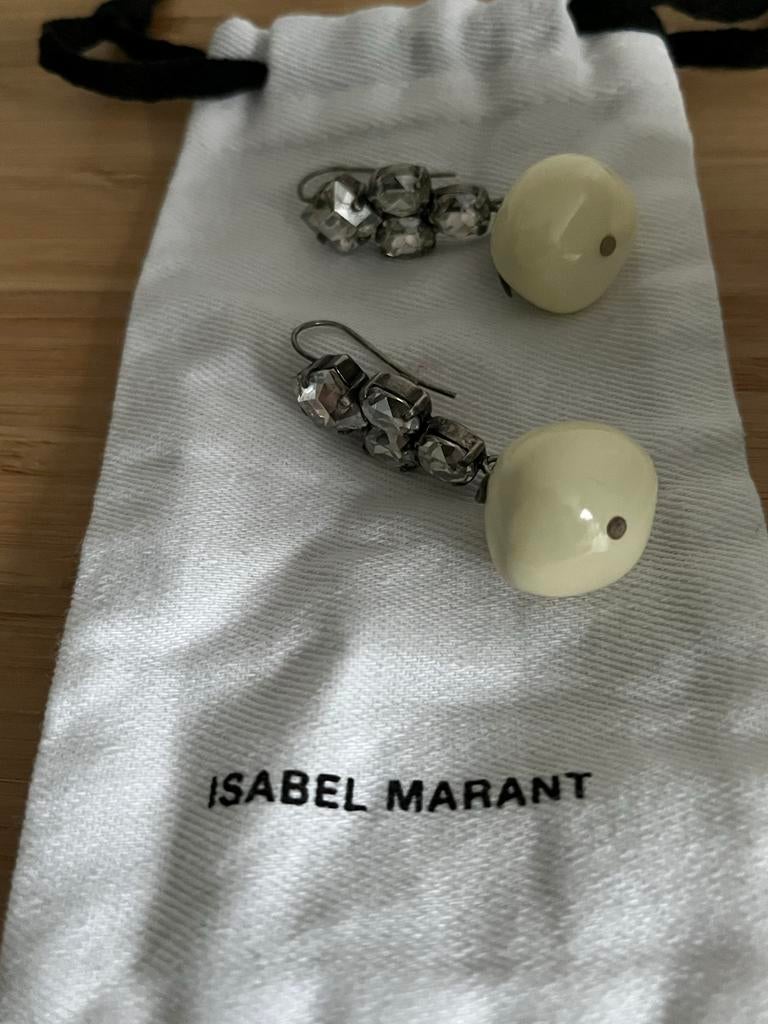 Isabel Marant Oorbellen Wit Strass, Sieraden, Tassen en Uiterlijk, Oorbellen, Overige materialen, Hangers, Wit, Ophalen of Verzenden