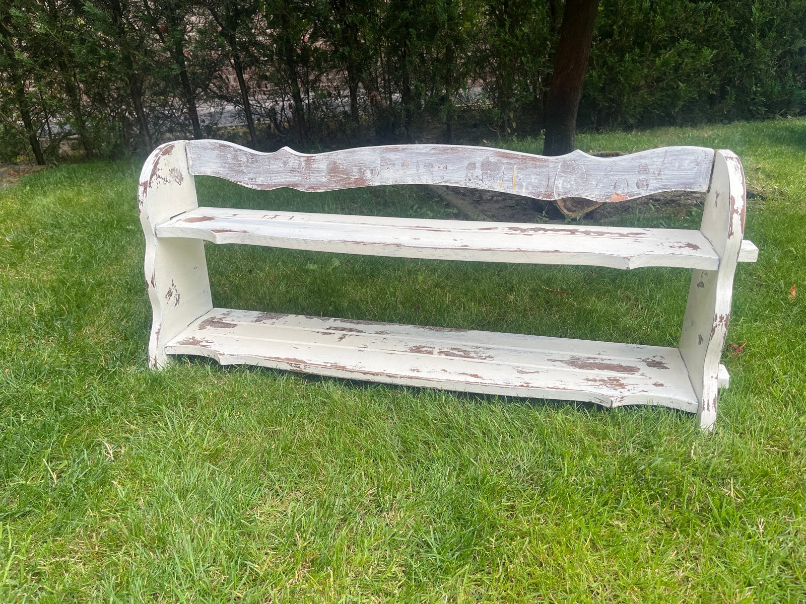 Decoratieve houten wandplank in brocante stijl (91x20x36 cm), Ophalen