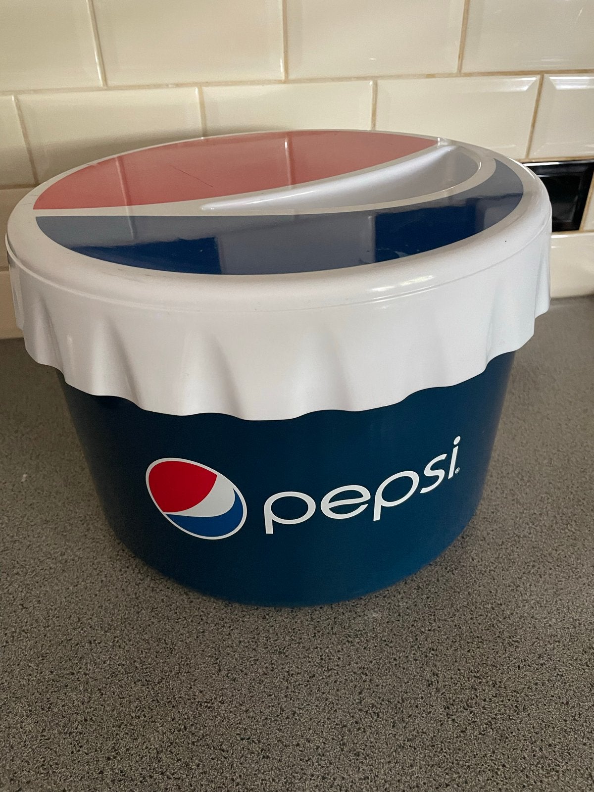 Vintage Pepsi Drankkoeler / Ice Bucket - Flesdop Stijl, Verzamelen, Ophalen of Verzenden, Gebruikt