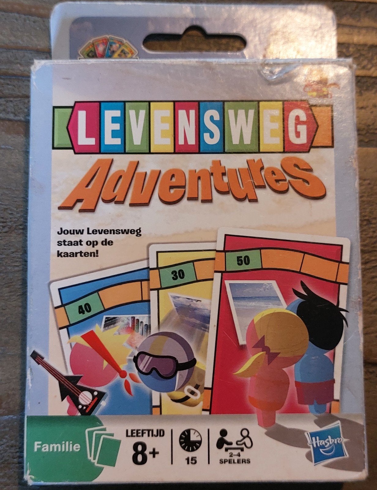 Levensweg Adventures Kaartspel, Een of twee spelers, Ophalen of Verzenden, Gebruikt, Hasbro/Parker