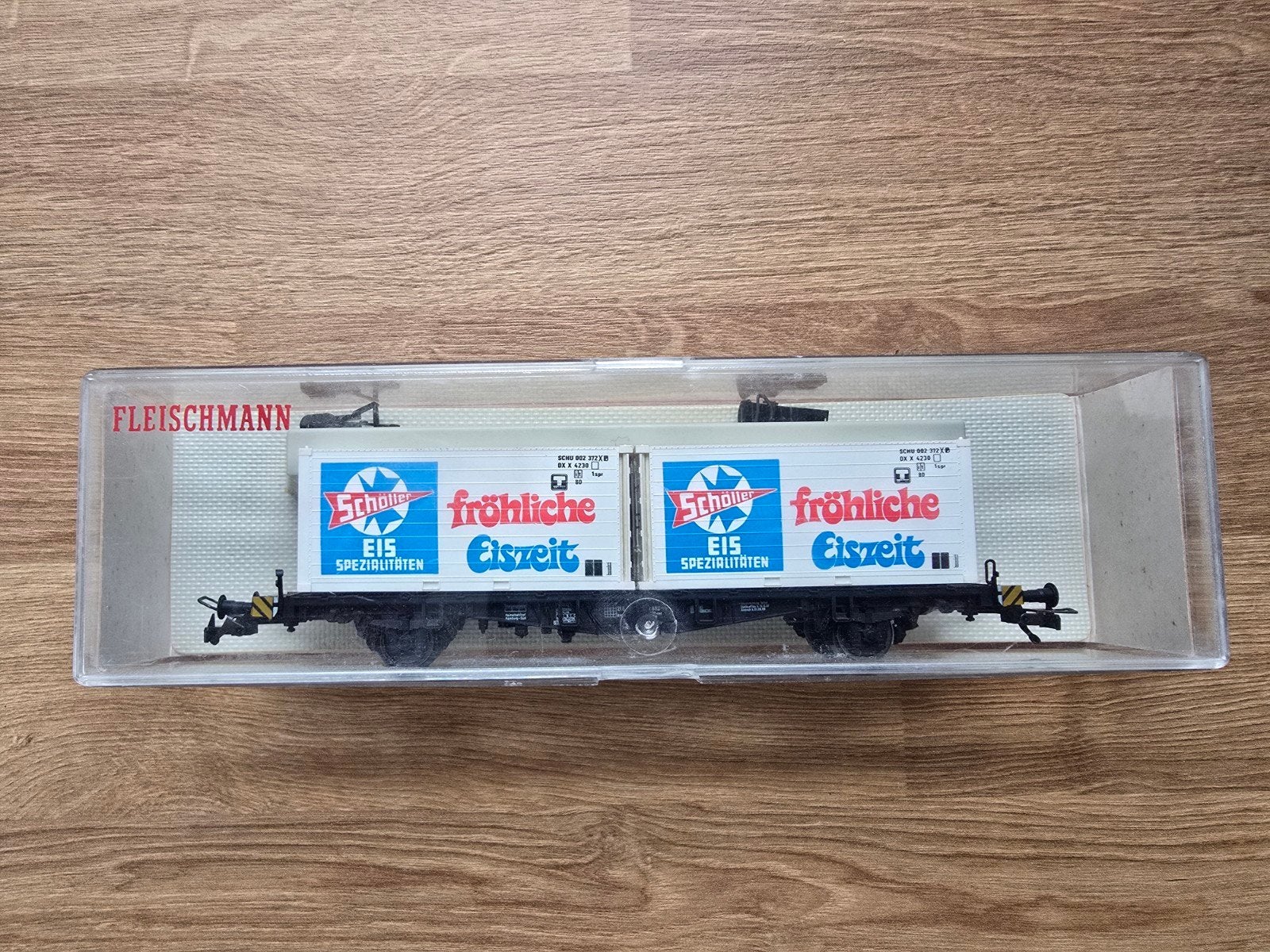 Fleischmann 5236 Containerwagon Schöller Eis, Ophalen of Verzenden, Gelijkstroom, Wagon, Fleischmann