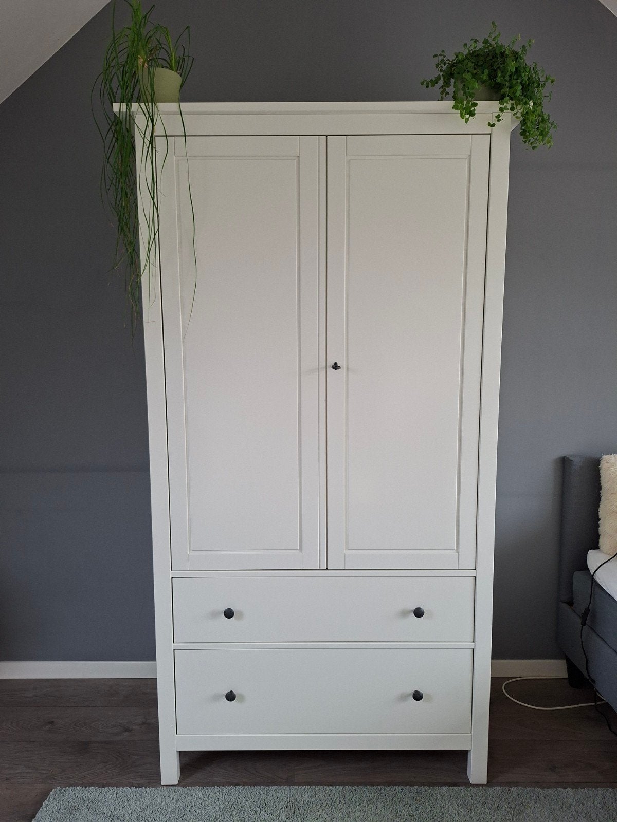 Witte kledingkast Ikea met lades en planken, Ophalen, Modern, functioneel, 200 cm of meer, Met lade(s)