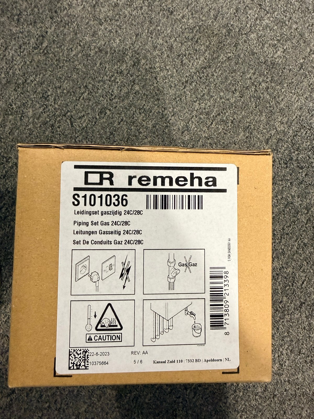 Remeha S101036 Leidingenset Gaszijdig 24C/28C Nieuw, Ophalen of Verzenden, Nieuw, Overige typen