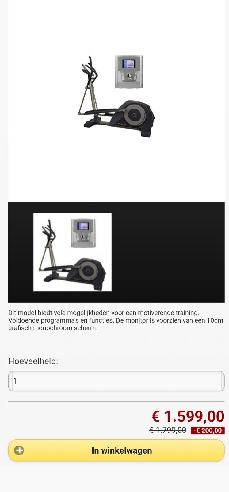 Tunturi Crosstrainer C4016, Sport en Fitness, Ophalen, Benen, Gebruikt, Crosstrainer