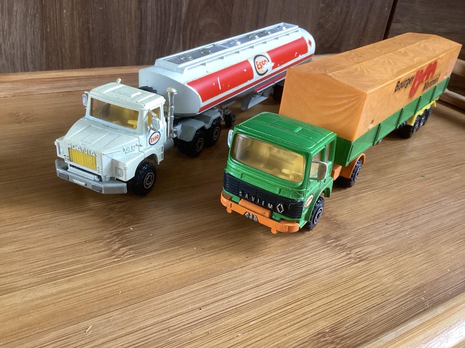 Set van 2 Vintage Majorette Vrachtwagens, Ophalen of Verzenden, Gebruikt