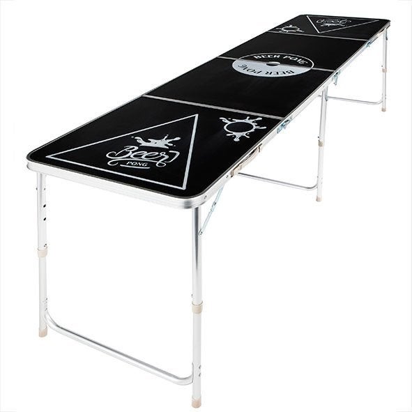 Opvouwbare Beer Pong Tafel - Zwart met Witte Opdruk, Ophalen, Gebruikt