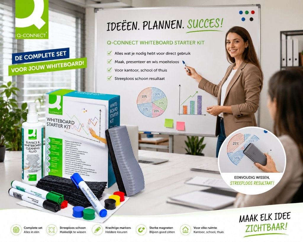 Whiteboard starterskit / Nieuw / Q-connect, Ophalen of Verzenden, Nieuw, Whiteboard