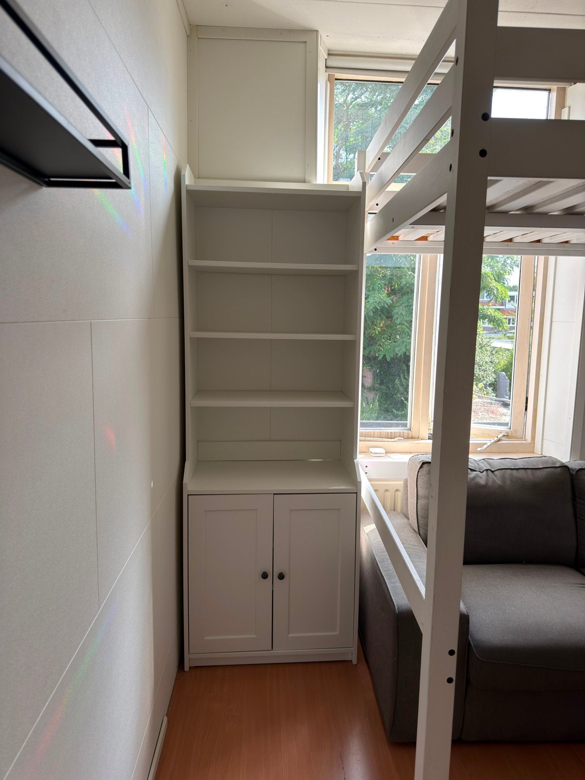 IKEA Hoogslaper, Kledingkast, Boekenkast, Bank, Bijzettafels, Ophalen, Hoogslaper, Tweepersoons, 140 cm