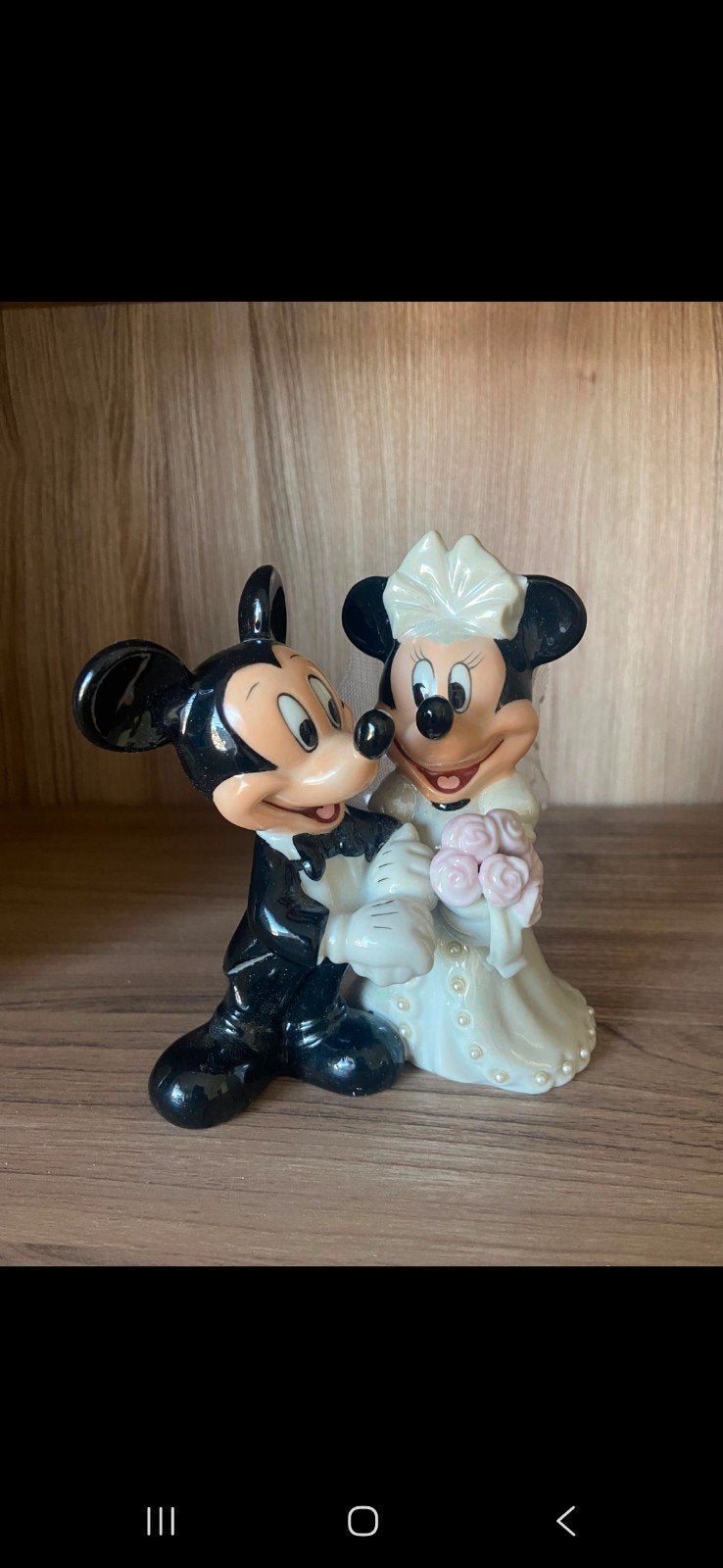 Disney Mickey & Minnie Mouse Bruidspaar Beeldje, Ophalen of Verzenden, Mickey Mouse, Zo goed als nieuw, Beeldje of Figuurtje