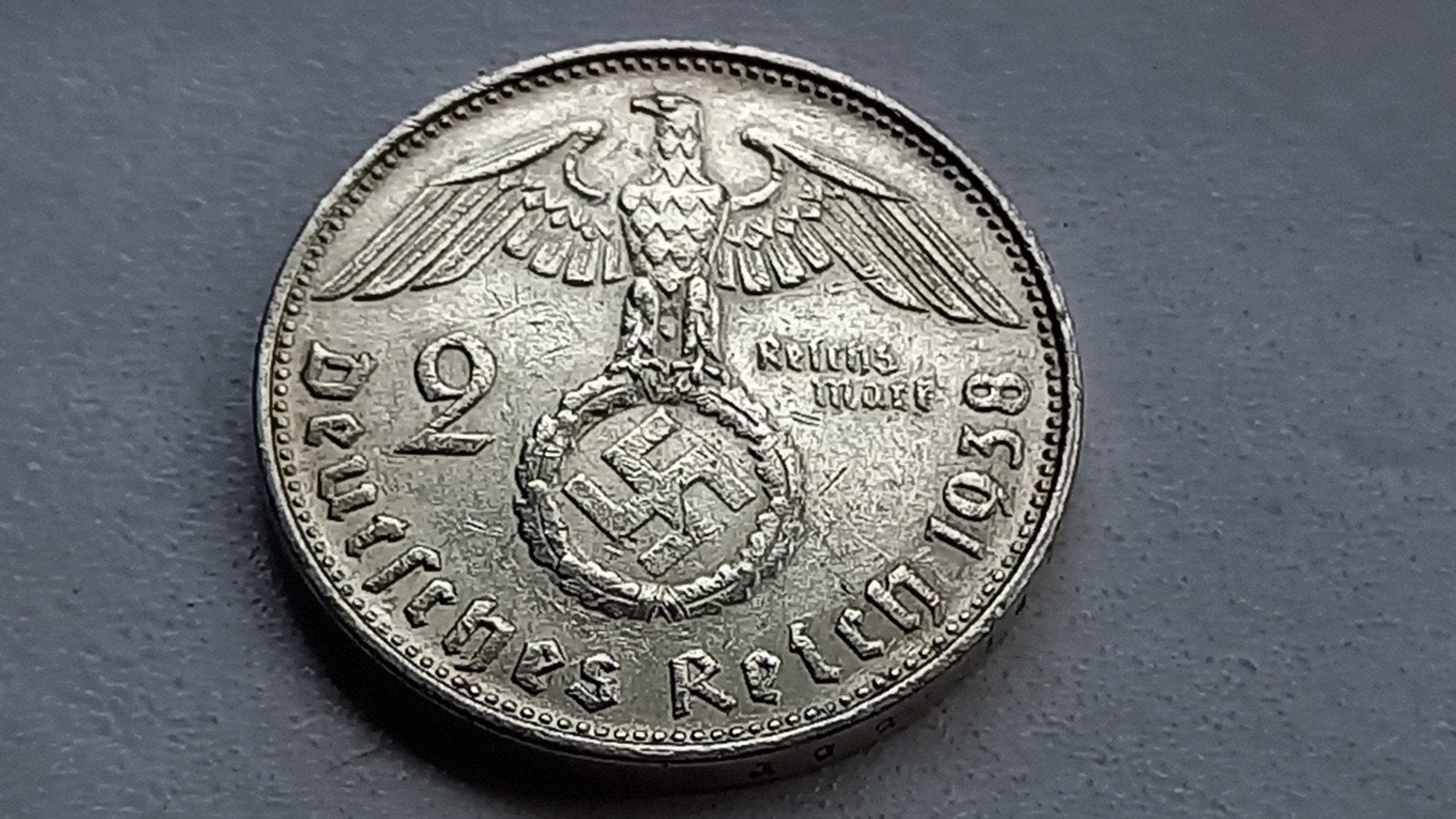 WO2 2 Reichsmark 1938E zilver nazi duitsland, Ophalen of Verzenden, Duitsland, Losse munt, Zilver