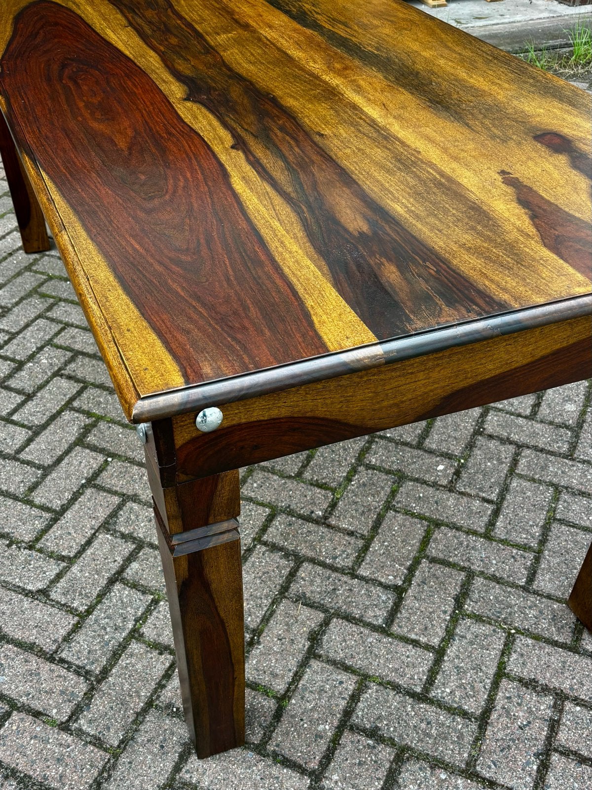 Unieke massief houten tafel - 200x91x77cm - Net gerenoveerd, Zo goed als nieuw, 150 tot 200 cm, Rechthoekig, Overige houtsoorten