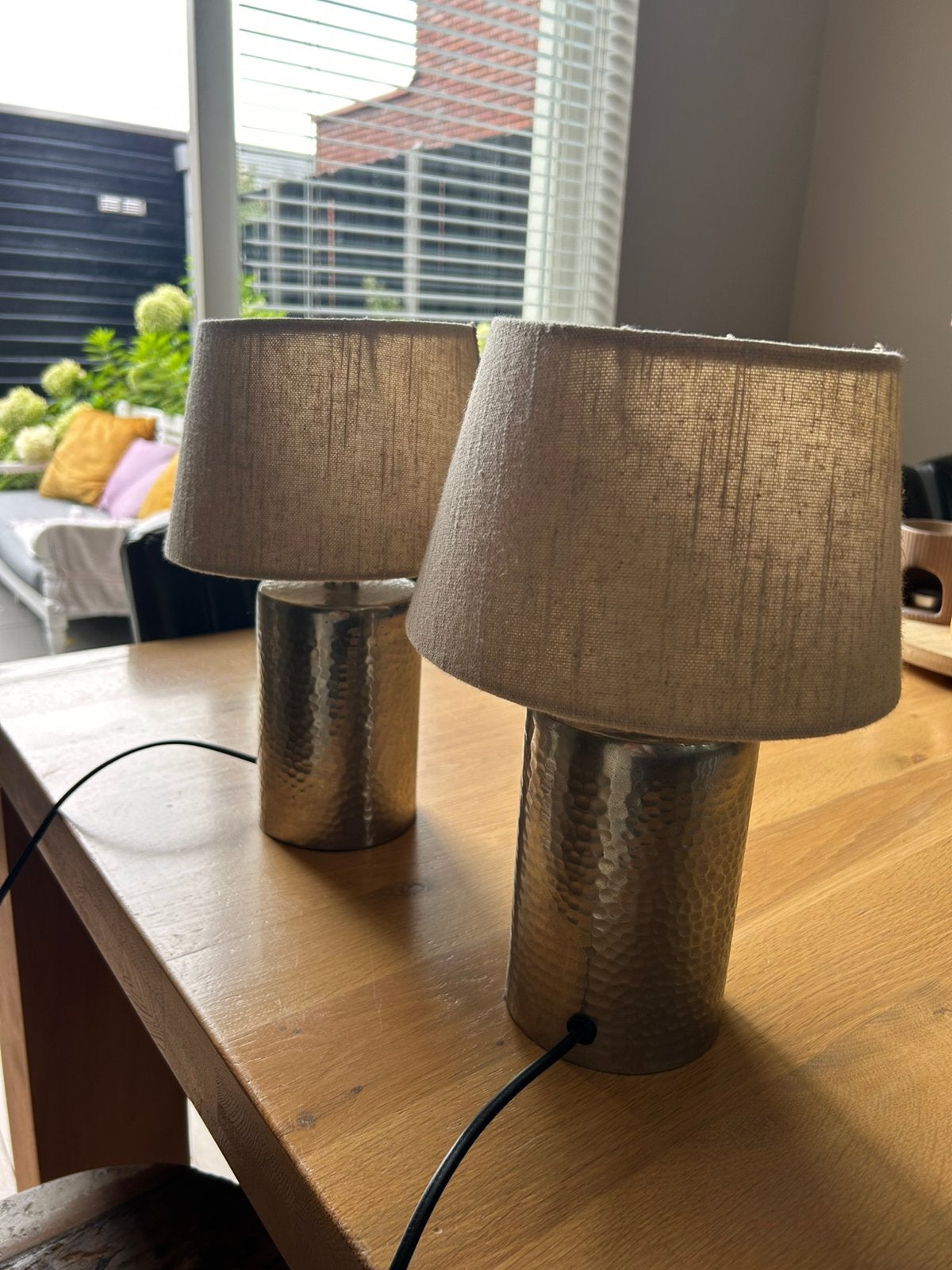 2nachtlampjes beige, Huis en Inrichting, Lampen | Tafellampen, Beige, Ophalen, Zo goed als nieuw