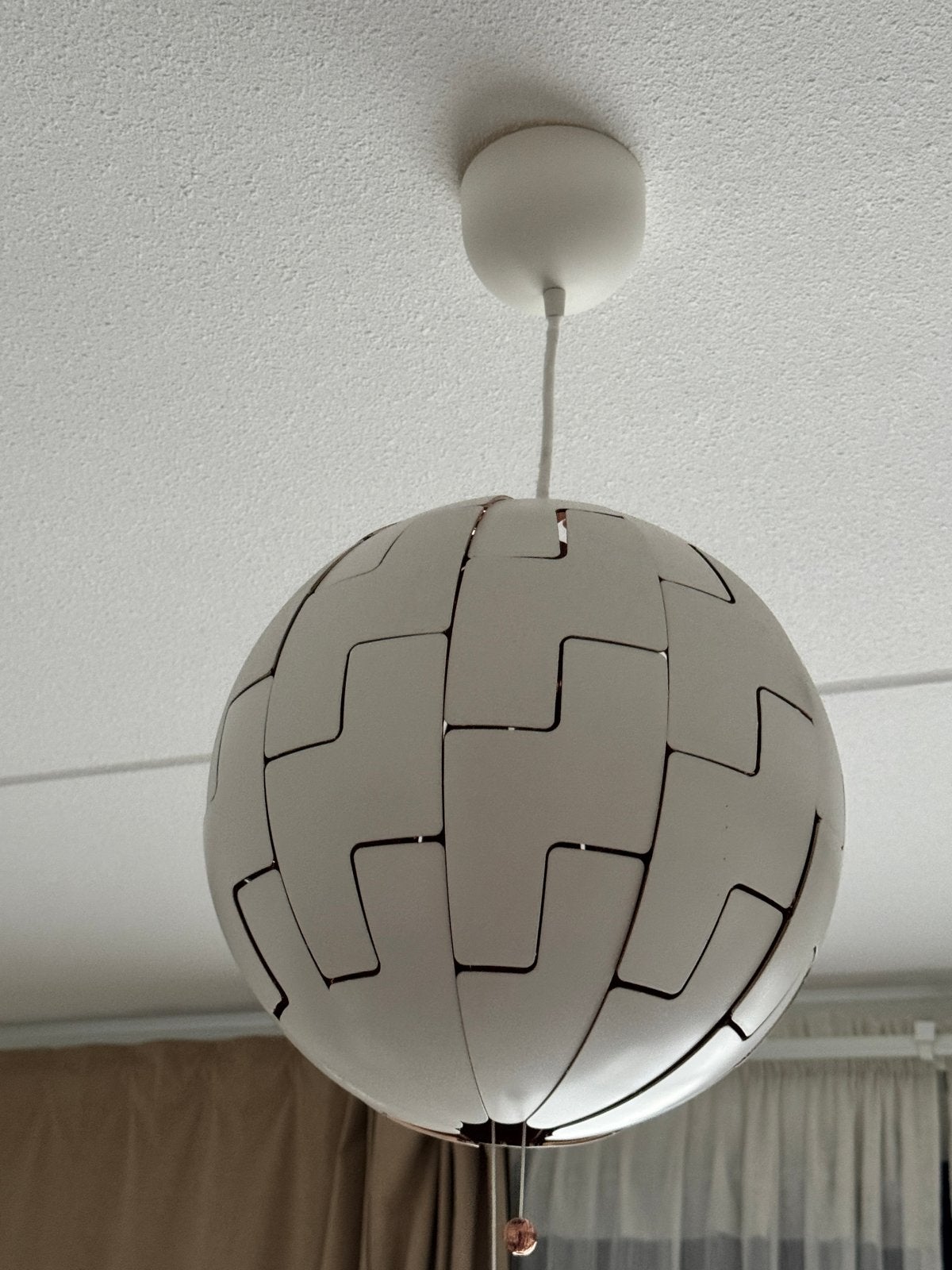 IKEA  Hanglamp - Wit/Koper, Uitschuifbaar, Ophalen, Zo goed als nieuw, Metaal, E27 (groot)