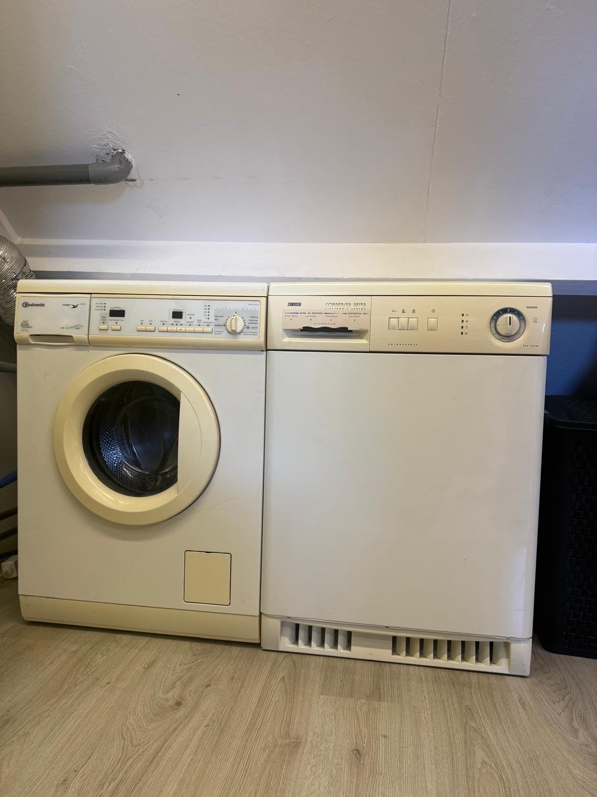 Bauknecht Wasmachine & Zanussi Condensdroger | Set €100, 6 tot 8 kg, Ophalen of Verzenden, Gebruikt, 85 tot 90 cm