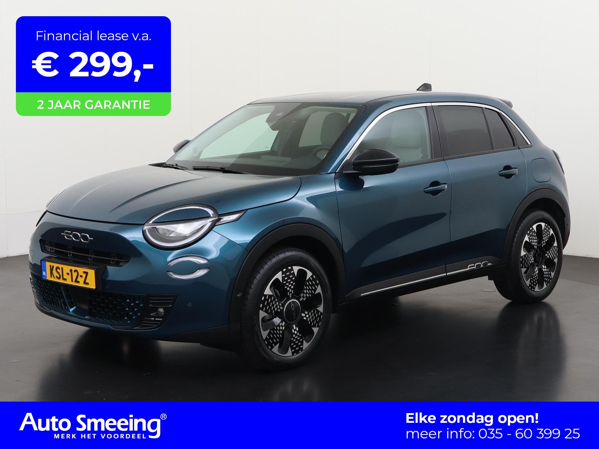 Fiat 600 1.2 Hybrid La Prima | Leder | Camera | Adaptive cru, Auto's, 12 maanden, 101 pk, Gebruikt, Euro 6