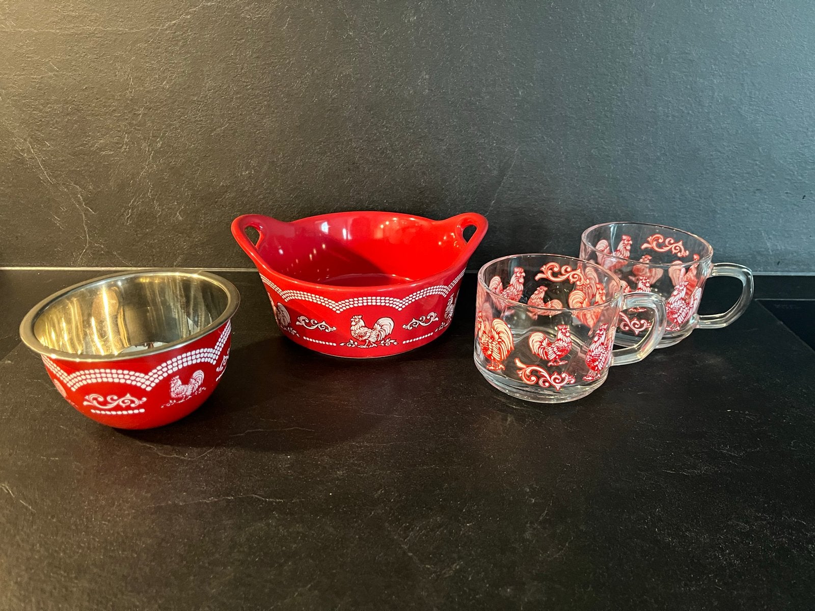 Temp-tations Doodle Doo Servies Set: Kommen en Mokken, Overige merken, Landelijk/Boerenbont, Ophalen of Verzenden, Zo goed als nieuw