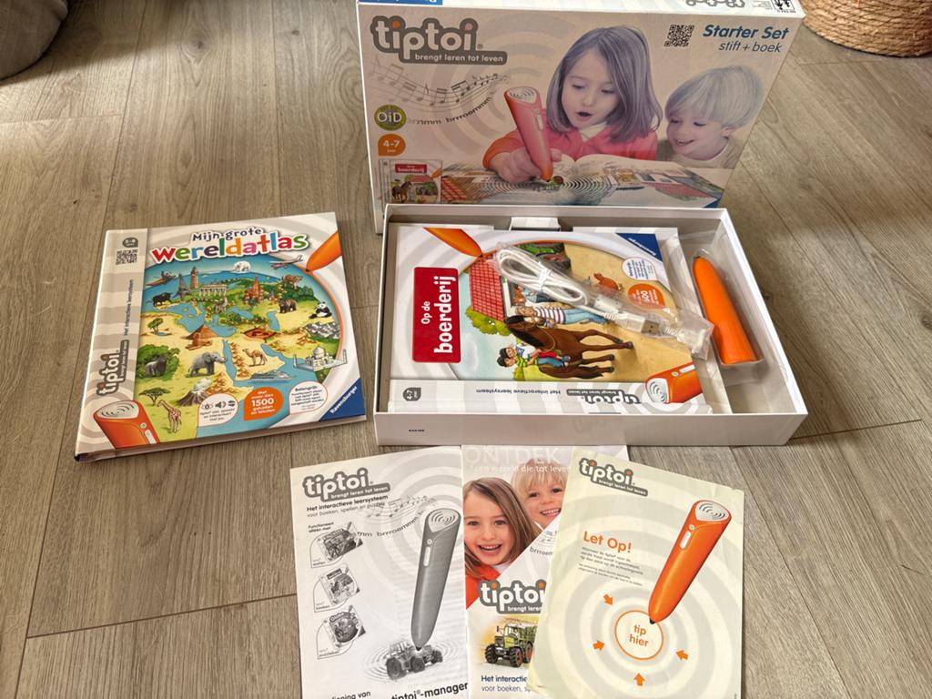 Tiptoi Starter Set + Wereldatlas & Op de boerderij, Ophalen of Verzenden, Zo goed als nieuw, Taal en Lezen