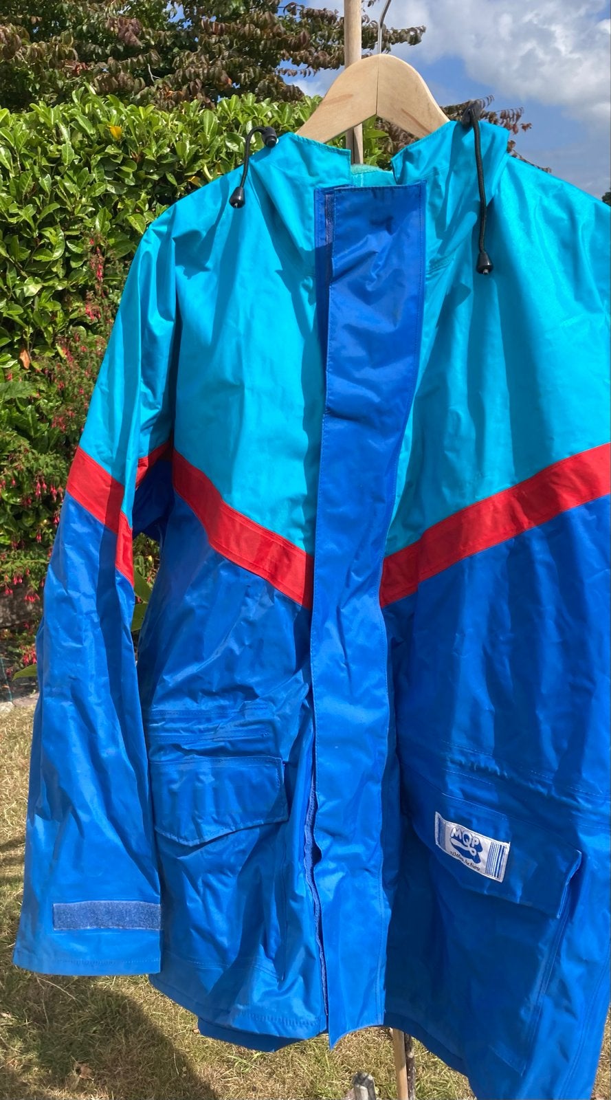MQP Regenjas met dubbele sluiting en capuchon, Caravans en Kamperen, Regenkleding, Ophalen of Verzenden, Gebruikt, Regenjas, Heren