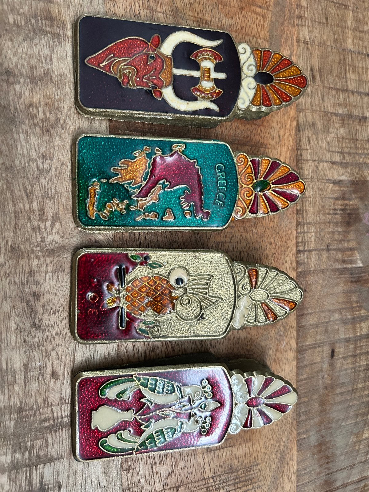 Vintage Griekse Tafel/Memo Klemmen (Set van 4), Antiek en Kunst, Ophalen of Verzenden