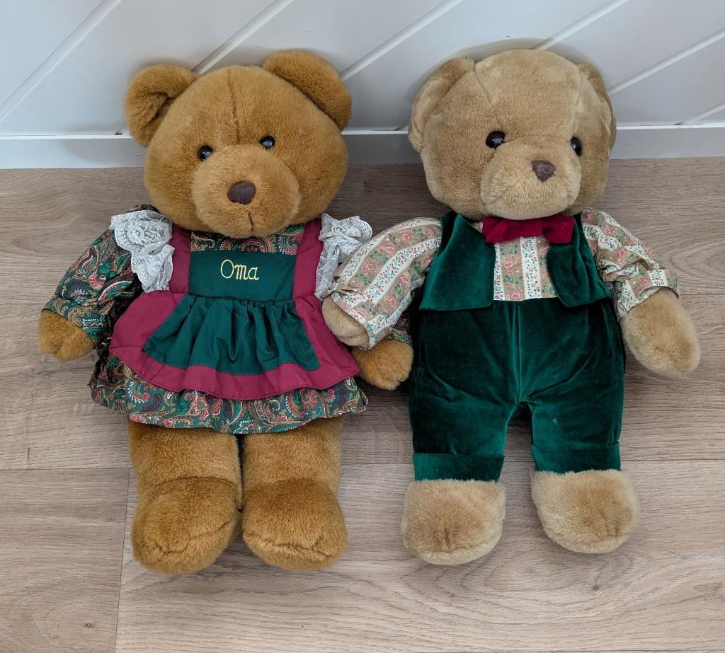 opa en oma beer knuffels 50 cm, Ophalen, Overige karakters, Beer, Zo goed als nieuw