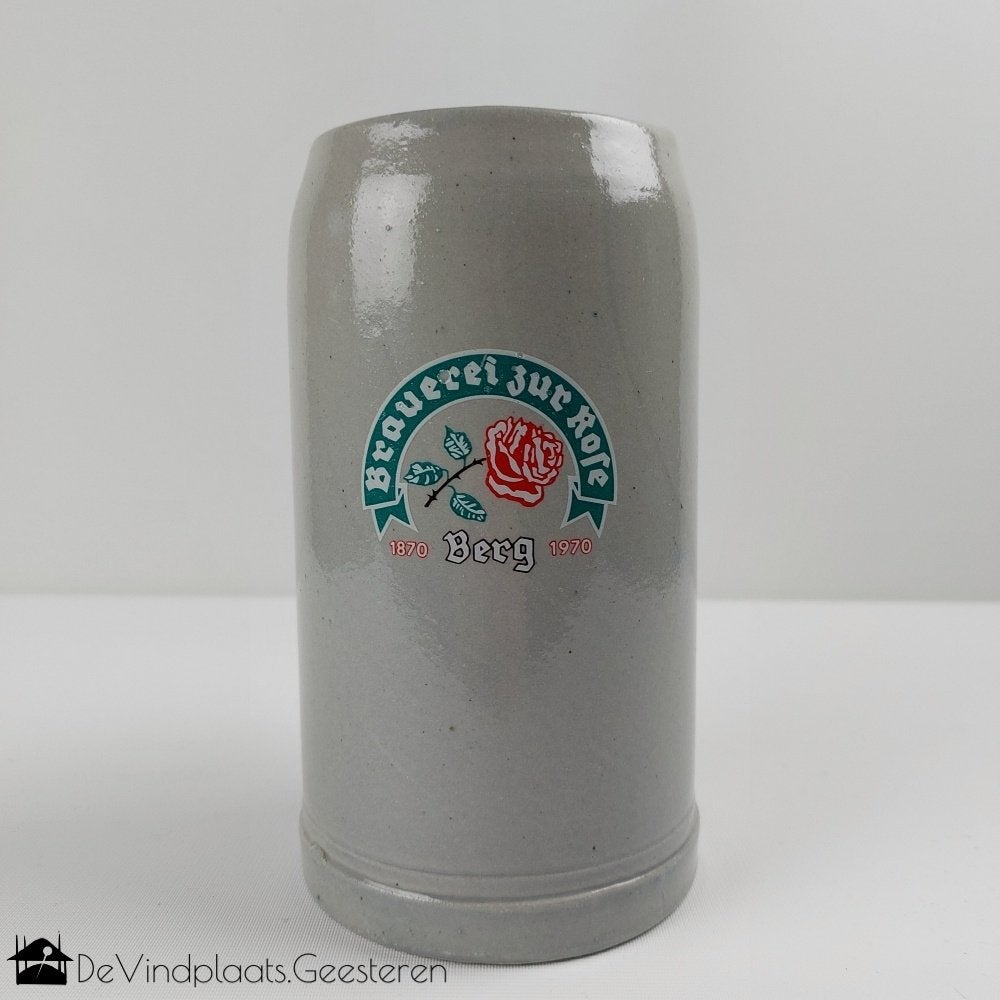 1 ltr bierpul uit 1970 - 100 Jahr Brauerei zur Rose, Verzamelen, Biermerken, Ophalen of Verzenden, Zo goed als nieuw, Pul(len)