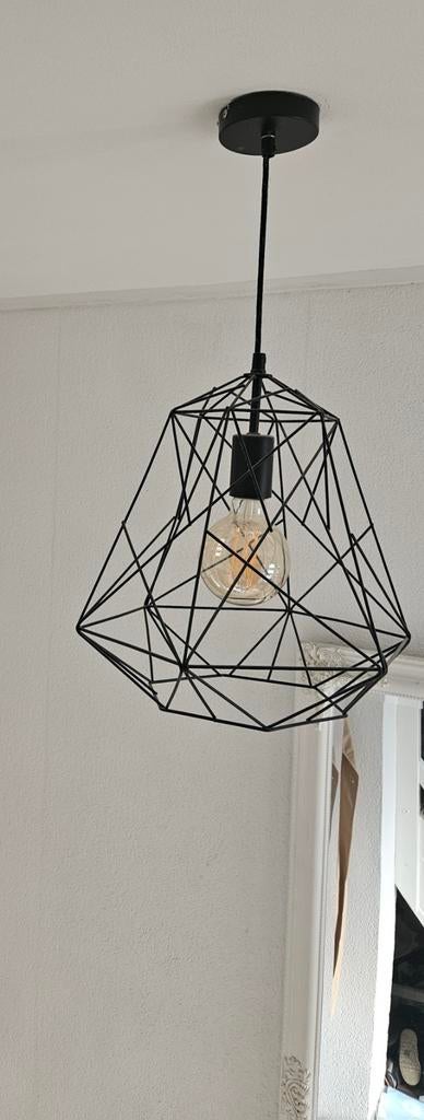 Industriele zwarte lamp met lampje, Ophalen of Verzenden, Zo goed als nieuw, Minder dan 50 cm