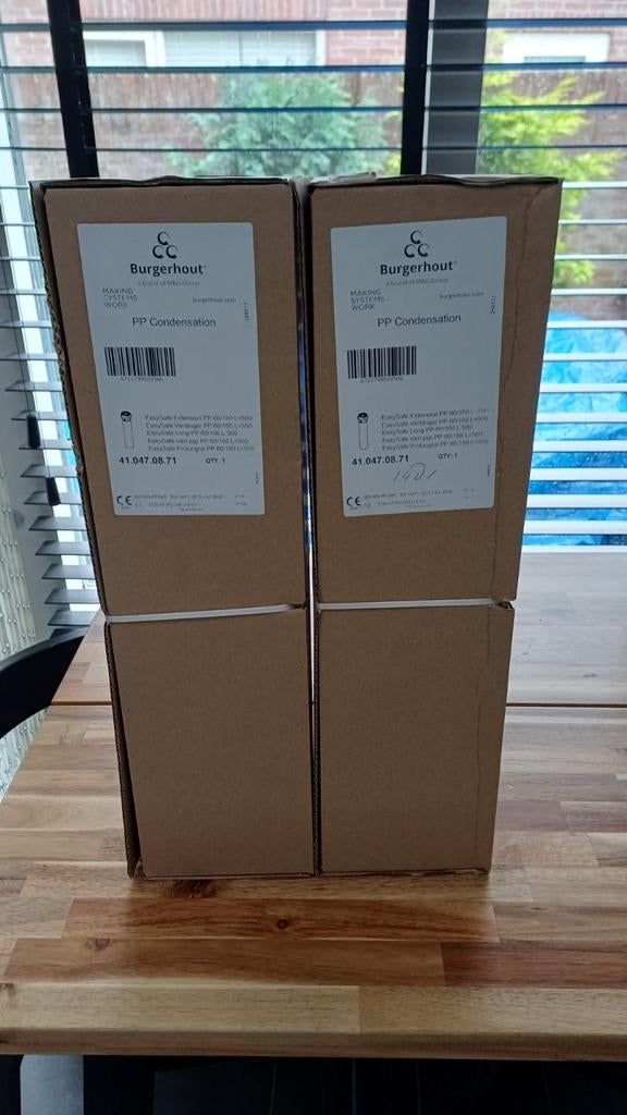 2 stuks verleng buis 60/100 voor rookgas afvoer., 30 tot 80 cm, Radiator, Nieuw, Ophalen of Verzenden
