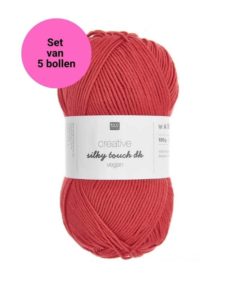Silky Touch azalea - 5 bollen micro-acrylgaren (glanzend), Ophalen of Verzenden, Nieuw, Breien of Haken, Wol of Garen