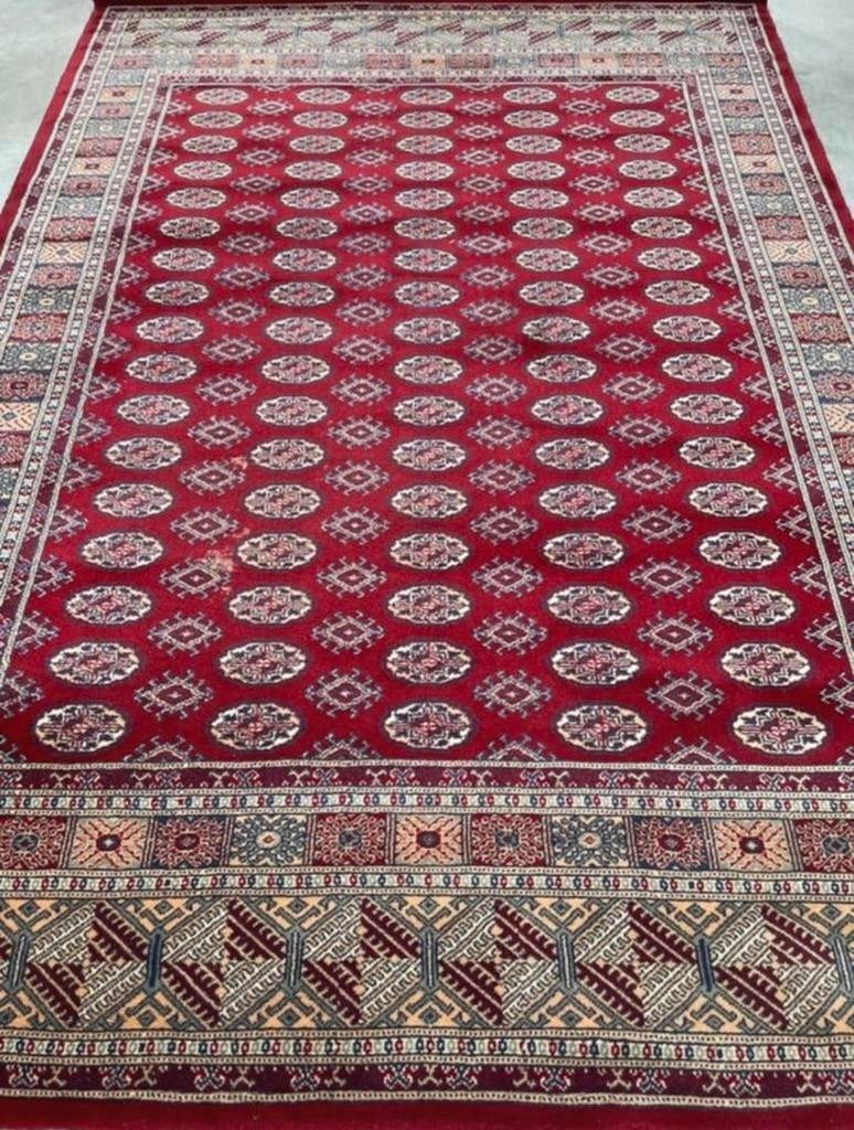 Vintage tapijt 170cm x 243 scheerwol kleed oosterse orient, Groen, 150 tot 200 cm, 200 cm of meer, Ophalen of Verzenden