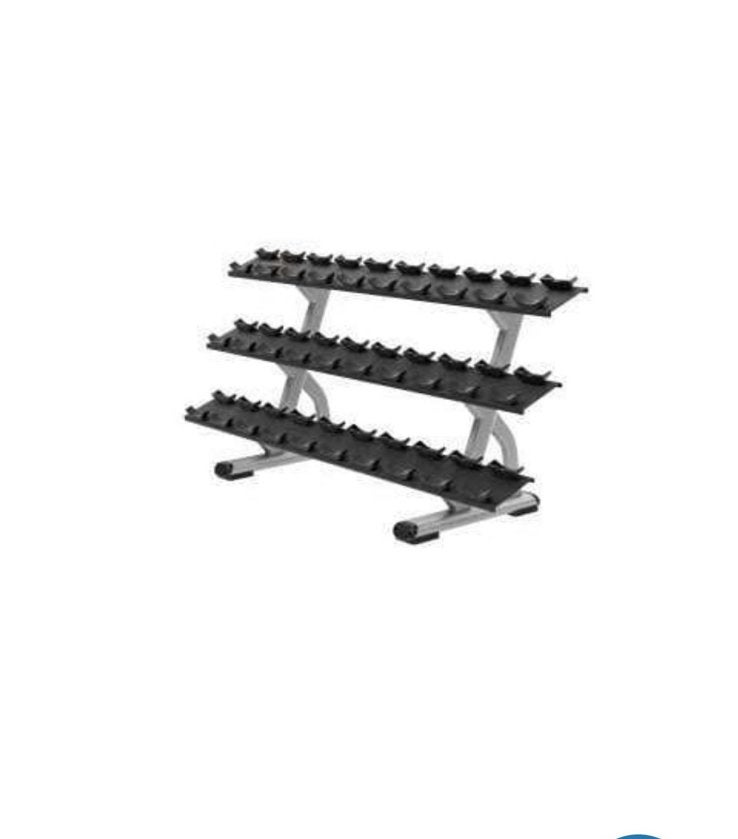 Precor discovery serie 3 laags dumbbell rek 30 dumbbells, Ophalen, Dumbbell, Precor, Zo goed als nieuw