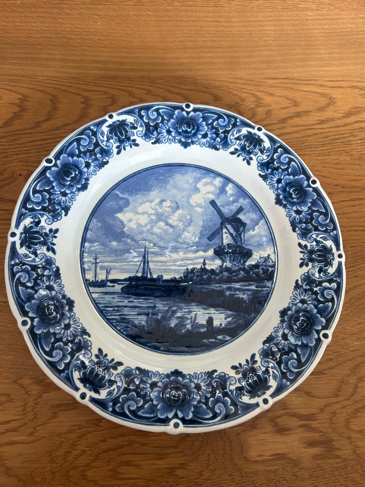 Delfts Blauw sierbord "De Molen van Wijk" - Jacob van Ruysda, Ophalen of Verzenden