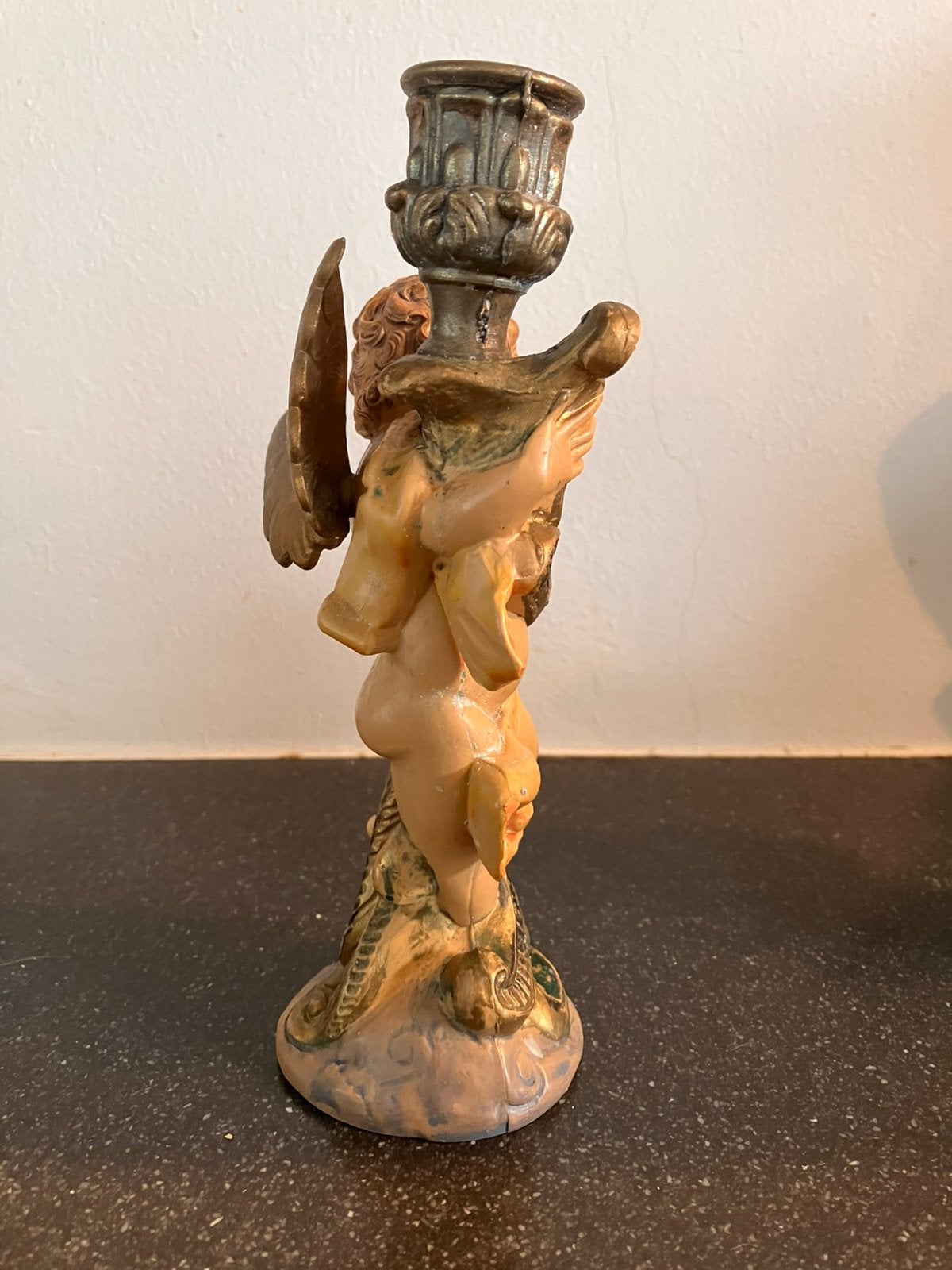 3x vintage putti kandelaar italy Roman Fontanini engel putto, Ophalen of Verzenden, Overige materialen