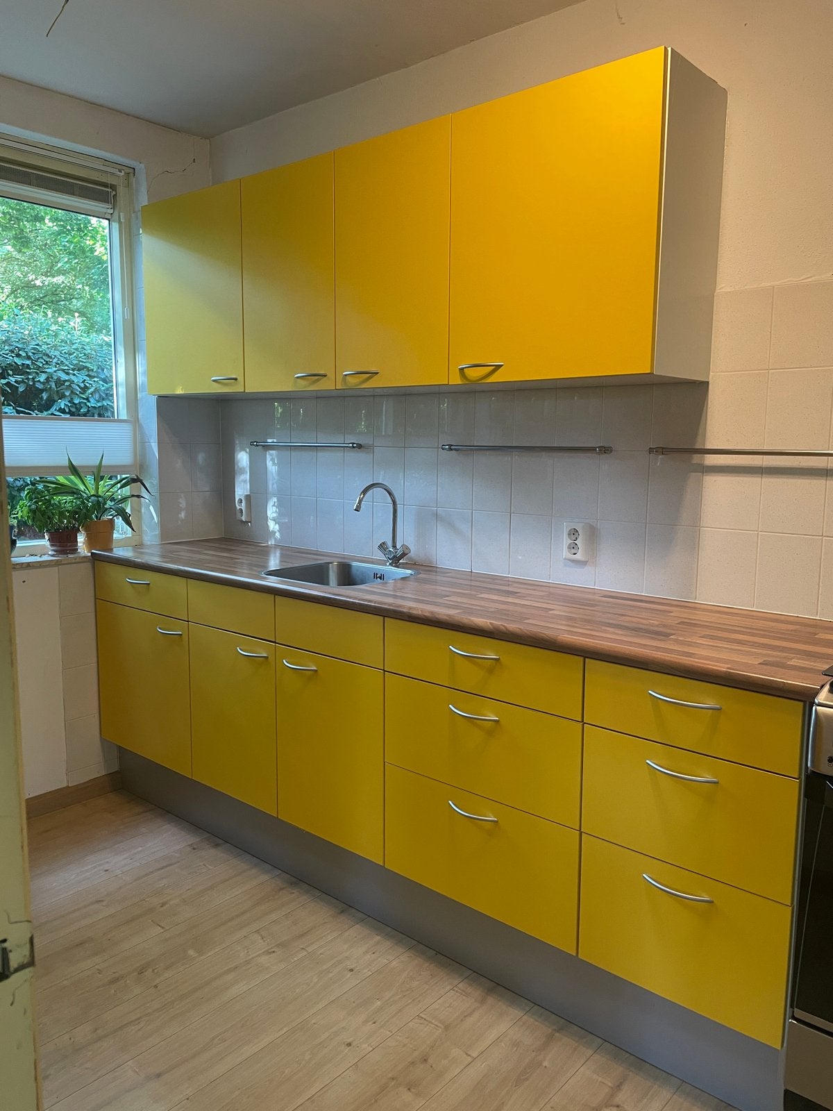 Bruynzeel keuken met soft close lades in vrolijke kleur, Ophalen, Gebruikt, Geel, Enkelwandige keuken