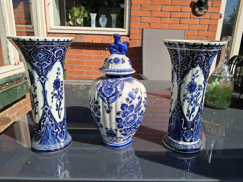 Delfts blauw / delftsblauw Flora Royal Goedewaagen kastenset, Antiek en Kunst, Ophalen