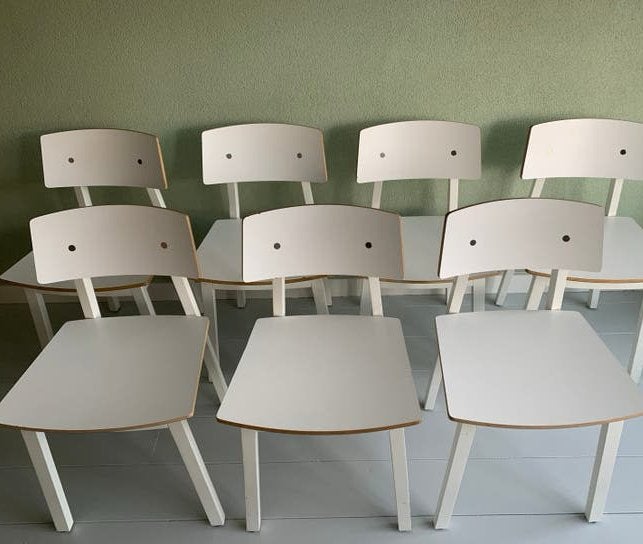 6 ikea sigurd eetkamerstoel wit stoelen set (sigrid), Huis en Inrichting, Stoelen, Gebruikt, Vijf, Zes of meer stoelen, Hout, Wit