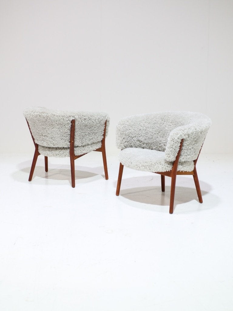Nanna Ditzel 83 fauteuil armstoel teak Deens 1950s, Ophalen, -, -, 75 tot 100 cm