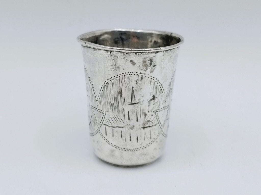 Zilveren kiddush cup, G. Ravkin, Berdichev, 1896, Verzenden, Zilver