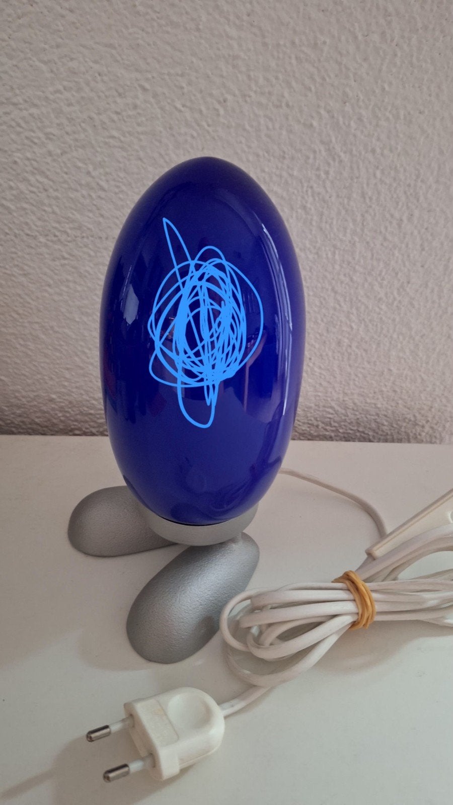 IKEA Egg lamp - Blauwe tafellamp, Huis en Inrichting, Blauw, Gebruikt, Kunststof, Ophalen of Verzenden