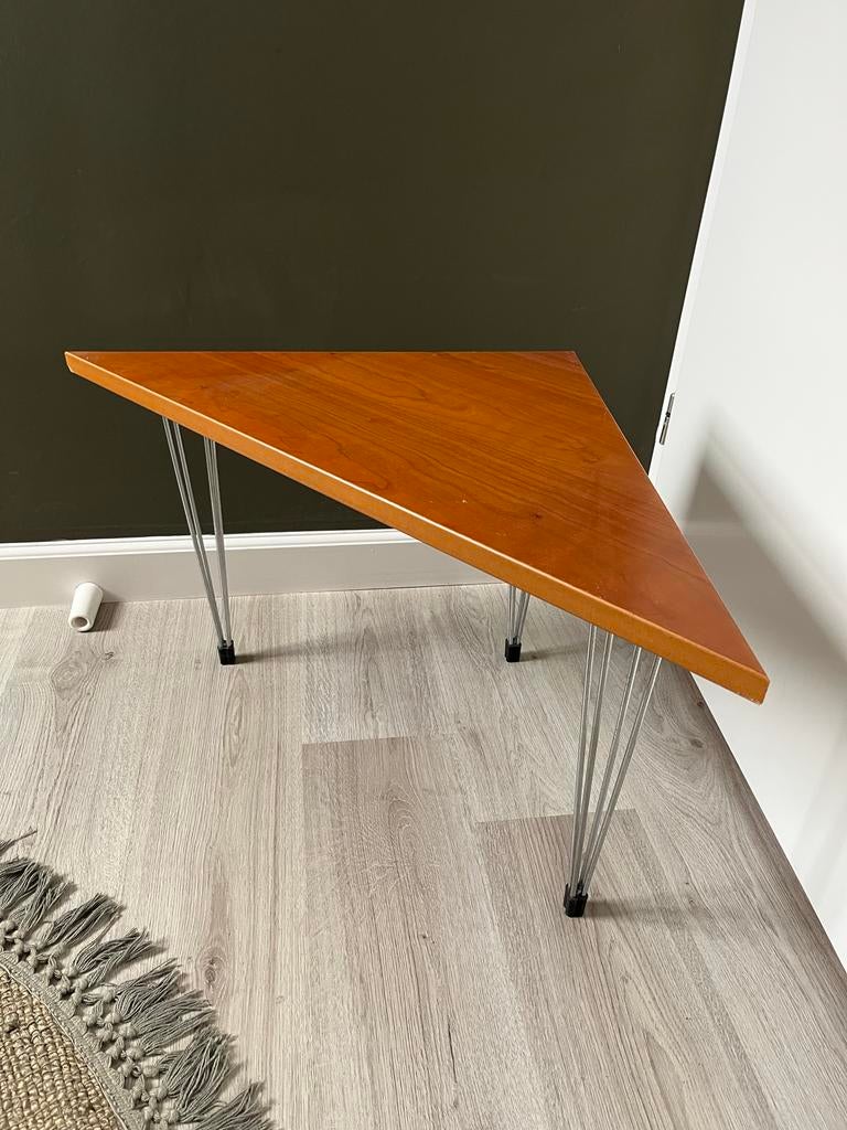 Vintage Deens design bijzettafeltje hairpin, Ophalen, Minder dan 45 cm, Gebruikt, 55 tot 75 cm