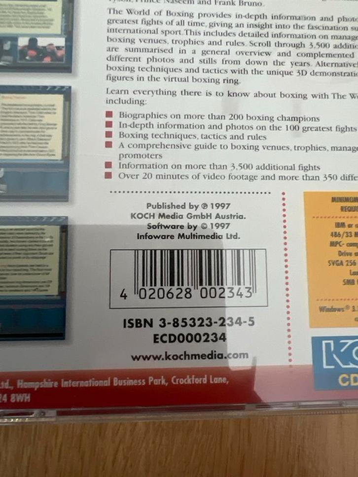 World of Boxing PC Game - Klassieker!, Gebruikt, 1 speler, Ophalen of Verzenden, Sport
