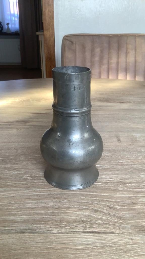 Antieke tinnen vaas, Antiek en Kunst, Antiek | Tin, Ophalen of Verzenden