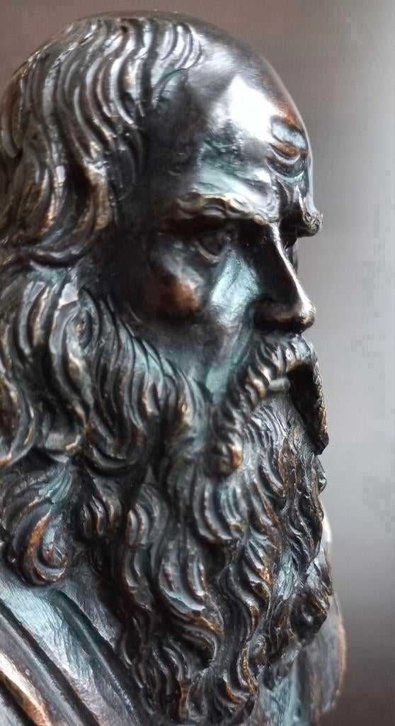 Antiek Bronzen buste-Vincenzo Gemito op marmer sokkel, Brons, Ophalen of Verzenden, Brons