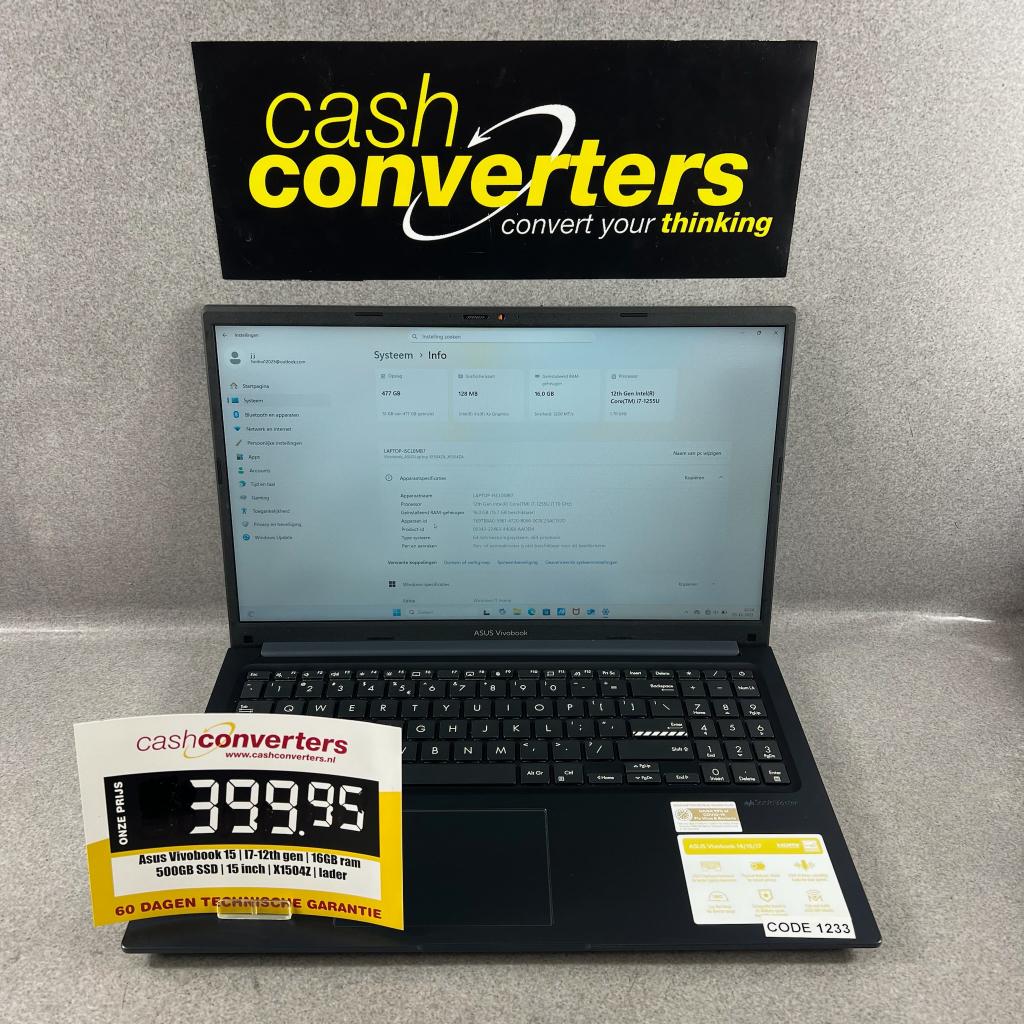 Asus Vivobook X1504Z | I7-12th gen |16GB| 500GB SSD | 396876