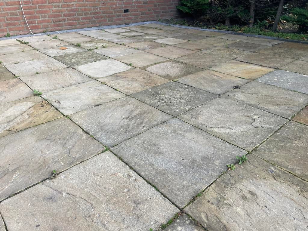 Zandsteen (Modak) Terrastegels 40x40cm - 40 m2, Tuin en Terras, Tegels en Klinkers, Ophalen, Gebruikt, Terrastegels, Natuursteen