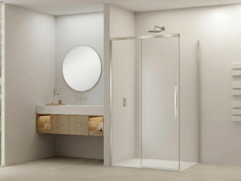 Douchescherm + schuifdeur 1.20 x 1.20 RVS van Rijn Products, Ophalen, Nieuw, Met douche
