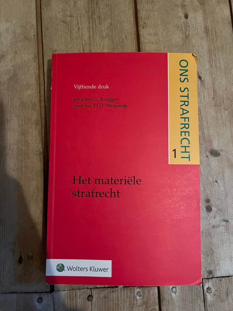 Ons Strafrecht 1 - Materieel strafrecht, Boeken, Studieboeken en Cursussen, Ophalen of Verzenden, Alpha, Zo goed als nieuw, WO