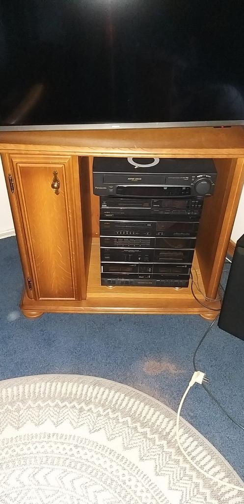 Eiken TV/Stereo Kastje - 75x70x45 cm, Ophalen, Gebruikt, Klassiek, Eikenhout