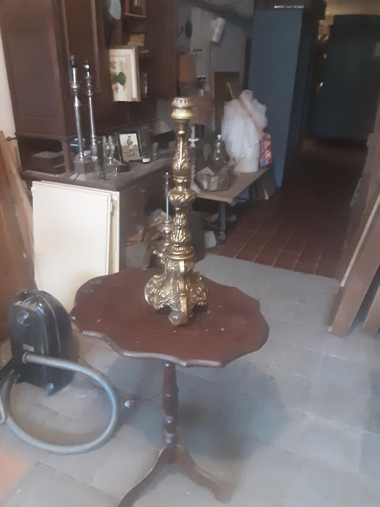 Oude messing lampenvoet barok stijl, Ophalen, 50 tot 75 cm