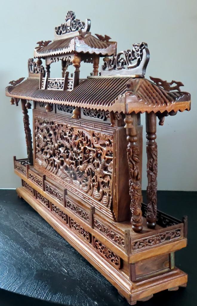 Uit inboedel: Top! Chinese uitgesneden houten Pagode, incl, Antiek en Kunst, Verzenden